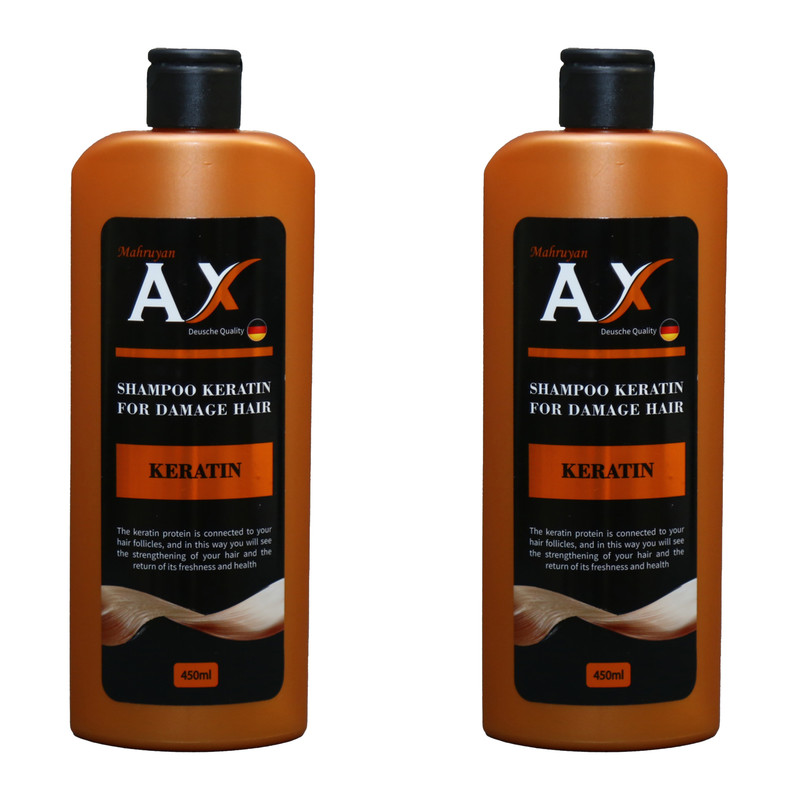 شامپو تقویت کننده مو مه رویان عکس مدل KERATIN حجم 450 میلی لیتر مجموعه دو عددی